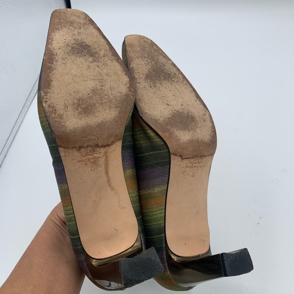 PROXY MADE IN SPAIN MULTICOLOR Leather HEELS WOMEN SIZE 8 - Picture 6 of 9